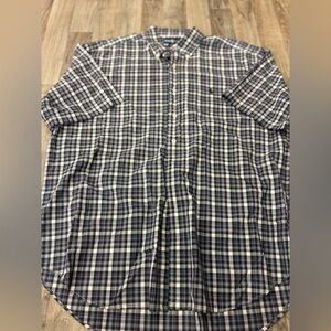 Polo Ralph Lauren Blake Short Sleeve Shirt Mens Size Large Blue Plaid Button‎ Up